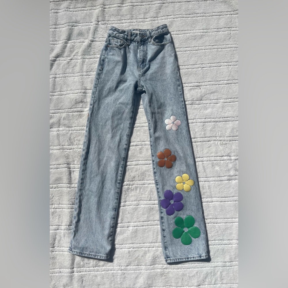 Pacsun flower patch 90s boyfriend jeans
